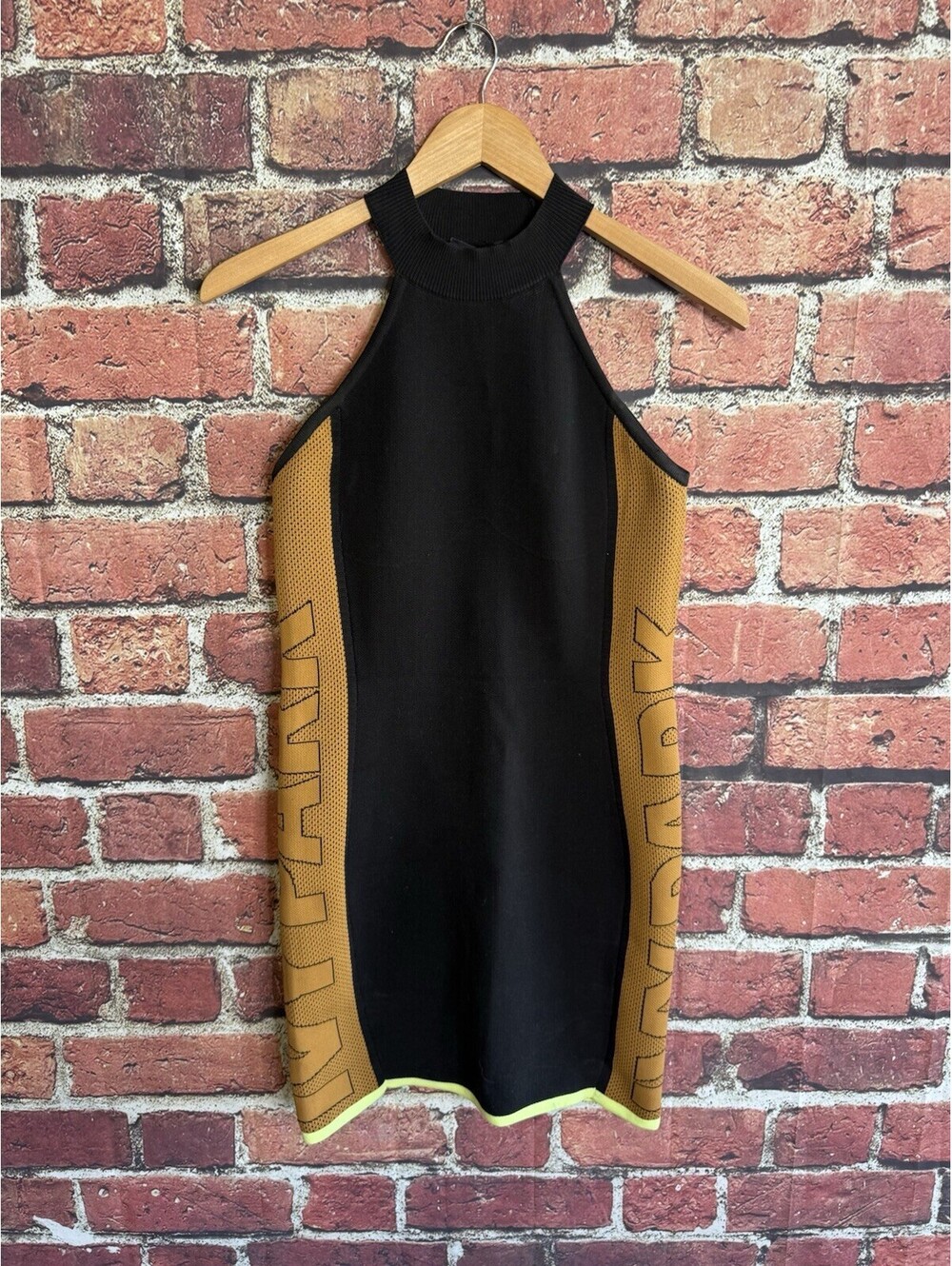 Adidas x IVY PARK KNIT LOGO DRESS Size Small Black Mesa Gold BEYONCE DRIP 2.2